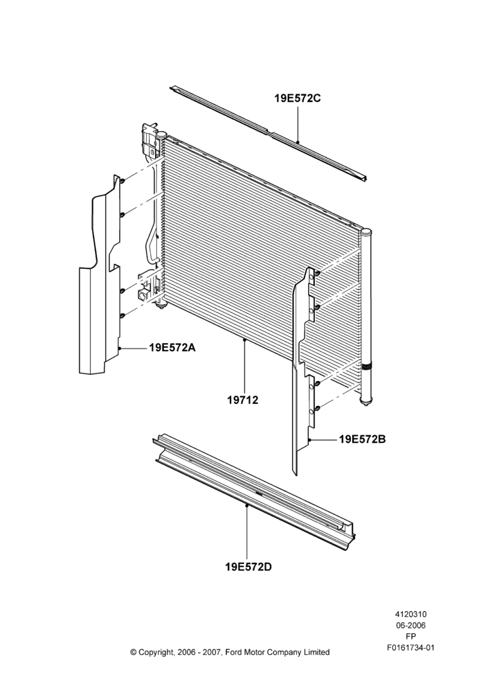 Схема Конденсатор и компрессор кондиционера, Condenser Assy; 19.06.2006–04.01.2011
