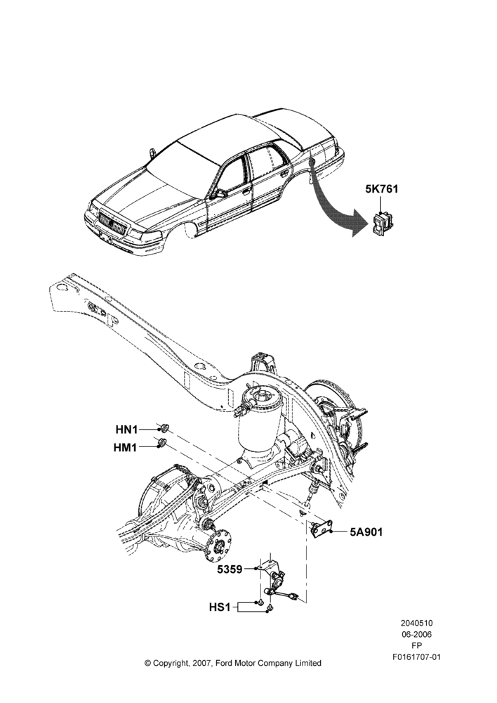 Схема Air Suspension Controls/Electrics; 19.06.2006–04.01.2011