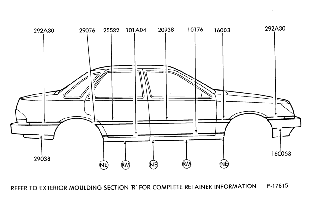 Схема BODY SIDE '' WIDE PRESSURE SENSITIVE AND ROCKER PANEL - BODY TYPE 54