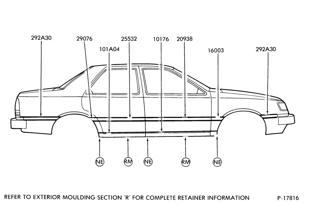 Схема BODY SIDE '' WIDE - PRESSURE SENSITIVE AND ROCKER PANEL - BODY TYPE 54