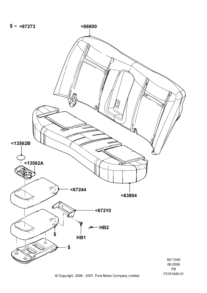 Схема Rear Seat Covers, With Armrest; 19.06.2006–26.09.2011