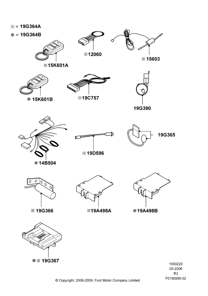 Схема Комплект дистанционного запуска, Automatic Transmission, Accessory, One Way; 01.05.2006–16.12.2011