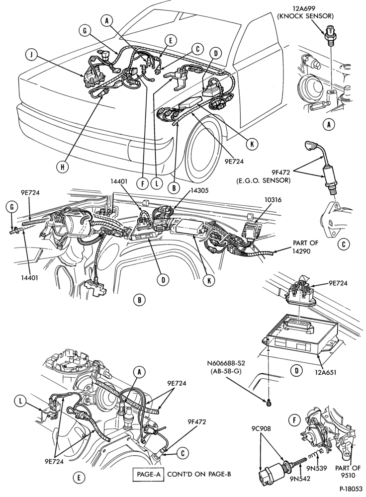 Схема 8 CYL. 5.8LW (351 C.I.D.) - W-Electronic engine control - Page A