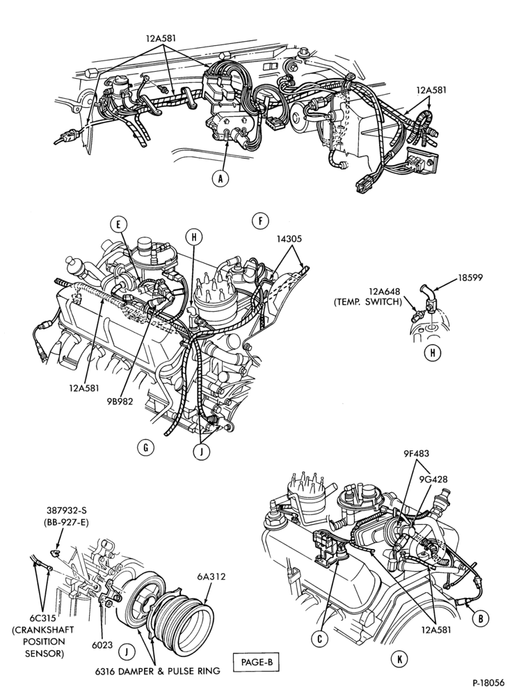 Схема 8 CYL. 5.0L (302 C.I.D.)-Electronic engine control - Page B