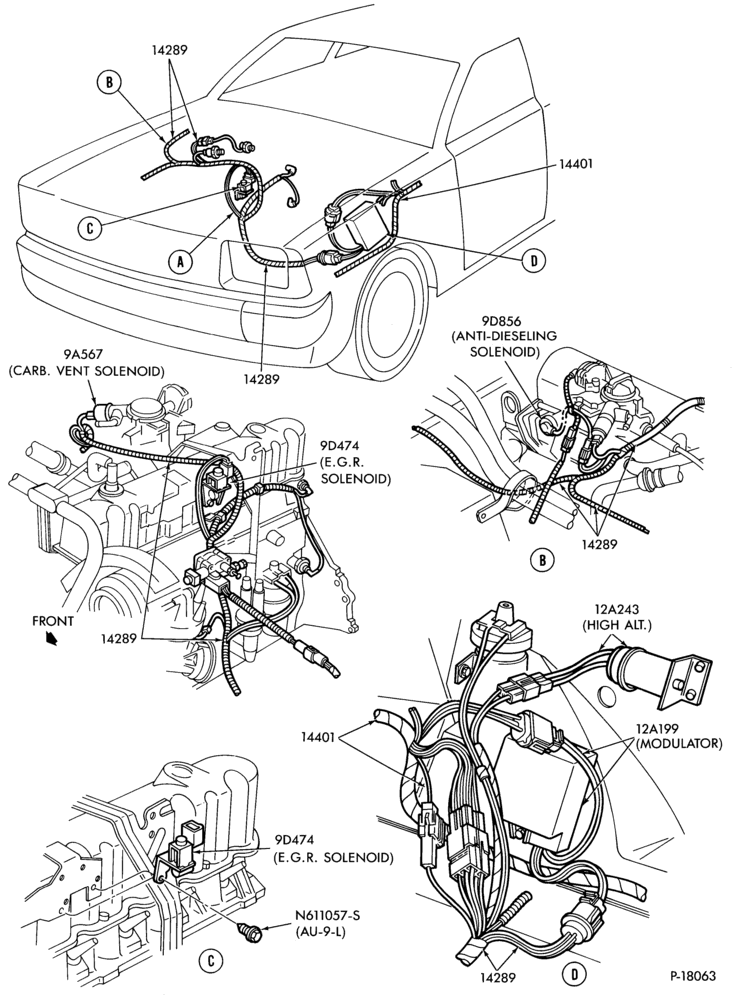 Схема 6 CYL. 3.3L (200 C.I.D.)-Electronic engine control (E.E.C.)