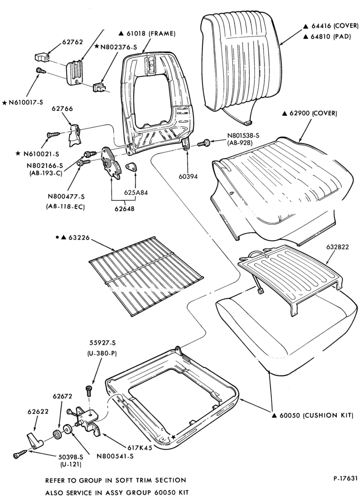 Схема SEATS AND SEAT BELTS-Front seat parts - upper half
