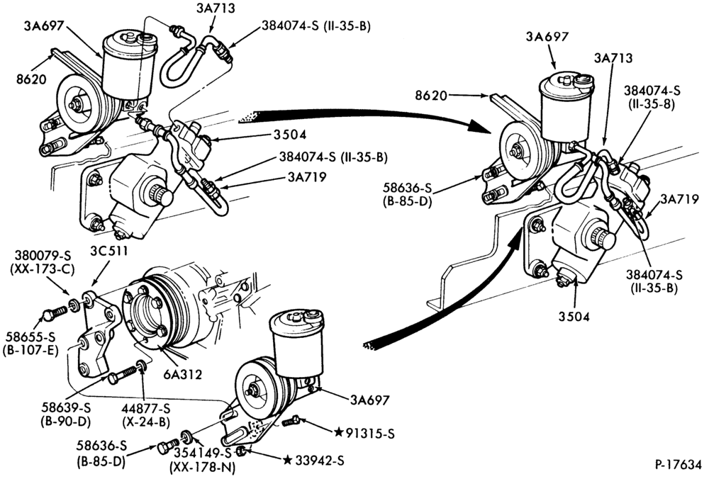 Схема STEERING-(1980/87)-8 cyl. 636 Cat. Diesel-B700