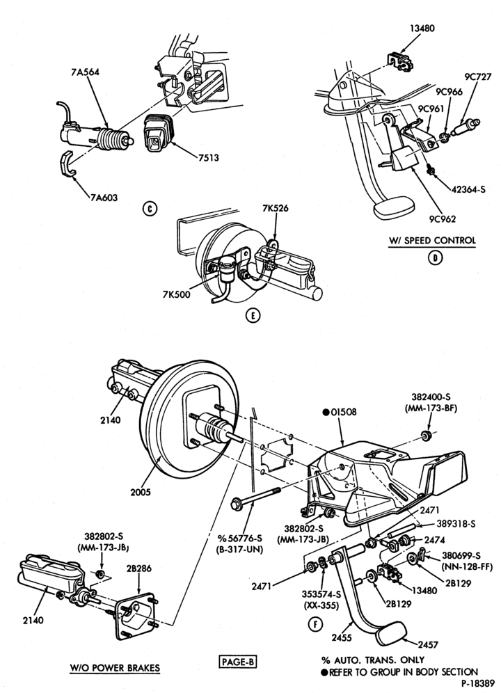 Схема BRAKES-Brake and clutch pedals - Page B-E150/350