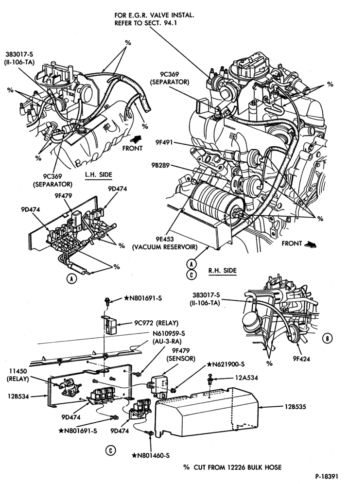 Схема 6 CYL. 2.8L (171 C.I.D.)-B-R - vac. tubing