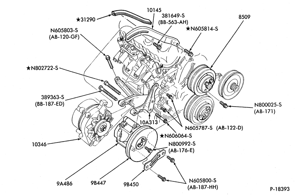 Схема ALTERNATORS-(7.3L) Diesel- R-6 cyl. 171 (2.8L)