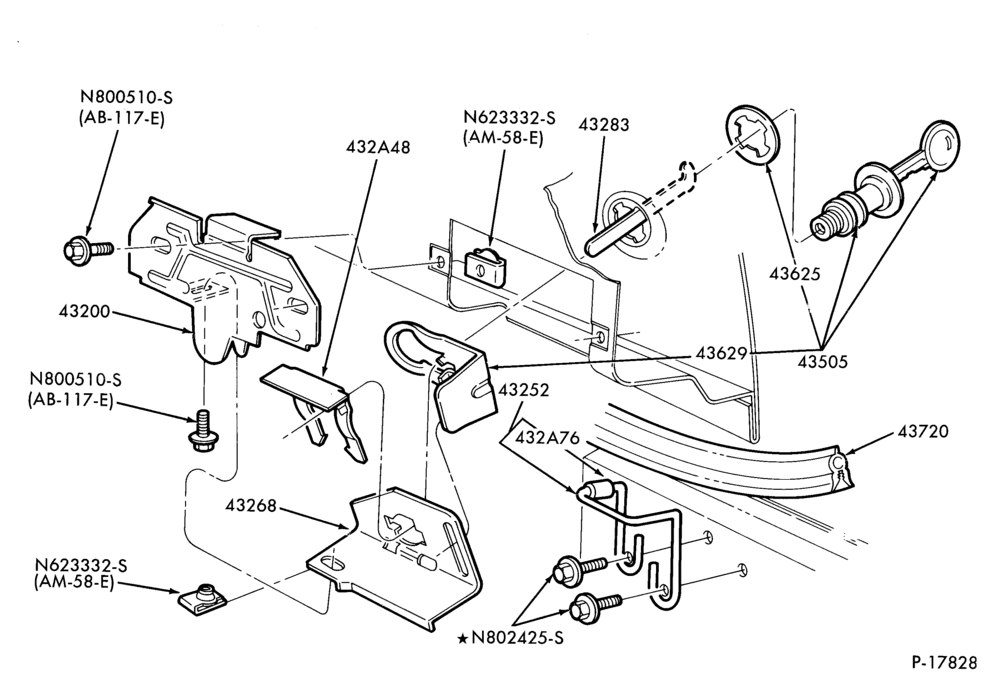 Схема LIFT/TAILGATE, LUGGAGE & BACK WINDOW-Latch parts - luggage compartment
