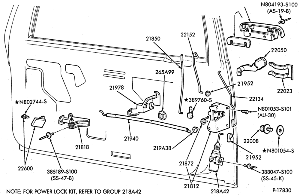 Схема BODY SIDES AND QUARTER-Handles and latch parts - front door - B/T 66