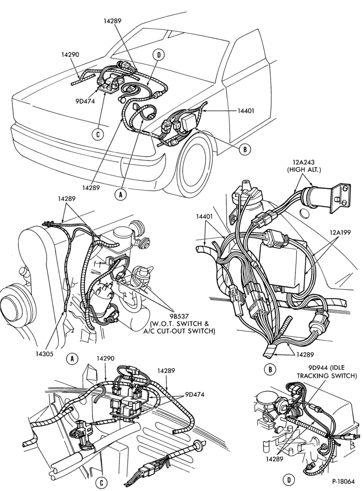 Схема 4 CYL. 2.3L (140 C.I.D.)-Electronic engine control (E.E.C.)- w/o M.C.U.
