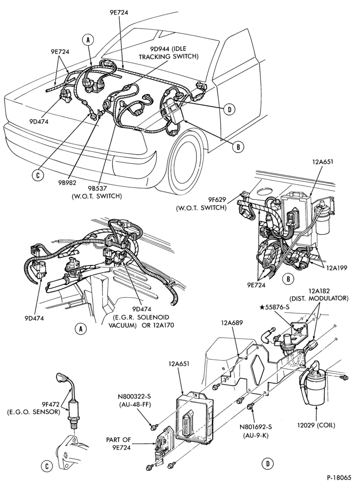 Схема 4 CYL. 2.3L (140 C.I.D.)-Electronic engine control (E.E.C.)- w/M.C.U.