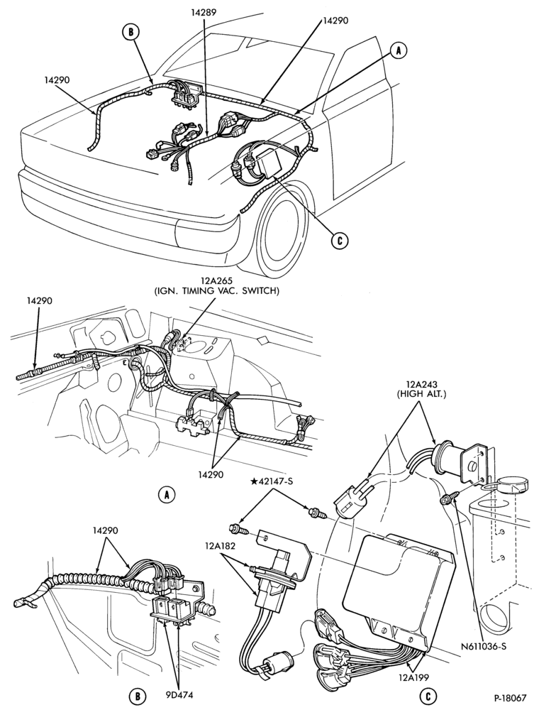 Схема 8 CYL. 5.0L (302 C.I.D.)-Electronic engine control (E.E.C.)- Exc. E.E.C.