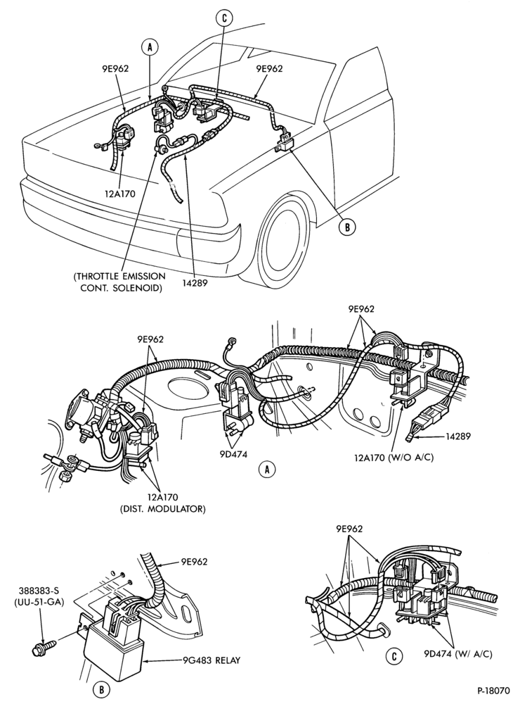 Схема 4 CYL. 2.3L (140 C.I.D.)-Electronic engine control (E.E.C.) - Exc. E.F.I.- w/o M.C.U.