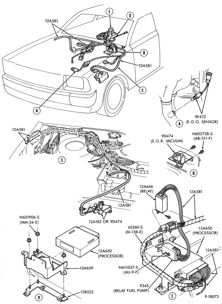 Схема 4 CYL. 1.6L (98 C.I.D.)-Electronic engine control (E.E.C.)- E.F.I.