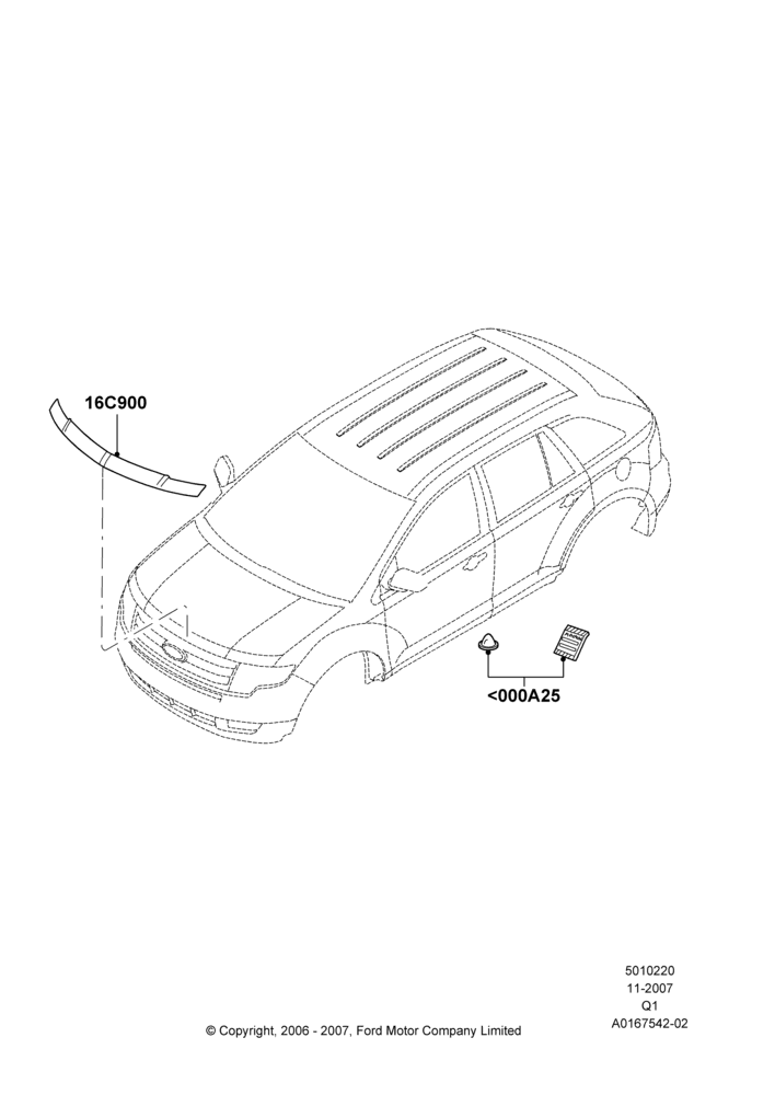 Схема Капот и детали, Lincoln/Mercury Series, Accessory; 06.11.2006–12.07.2010