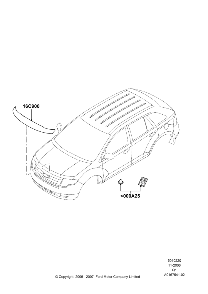 Схема Капот и детали, Ford Series, Accessory; 06.11.2006–12.07.2010