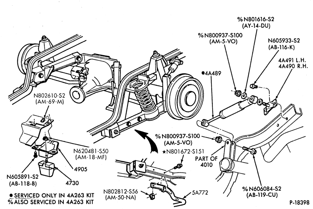 Схема FRONT SPRING AND STABILIZERS-REAR SUSPENSION - axle absorber - handling suspension