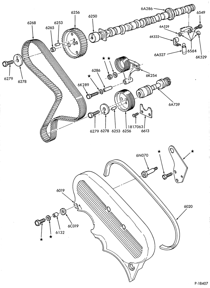 Схема 4 CYL. 2.3L (140 C.I.D.) - OHC-Camshaft, gear and bearings