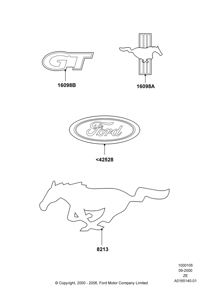 Схема Шильдики, GT, Less Bullitt Appearance Pack; 18.09.2000–05.09.2001