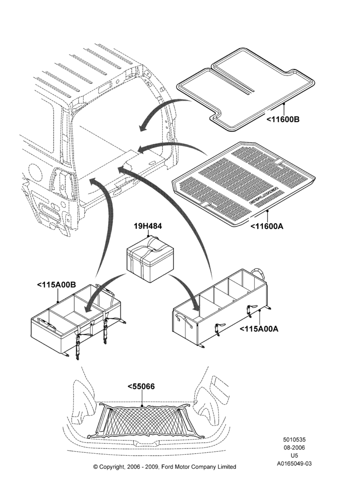 Схема Load Compartment Trim, Lincoln/Mercury Series, Accessories; 19.07.2005–16.12.2010