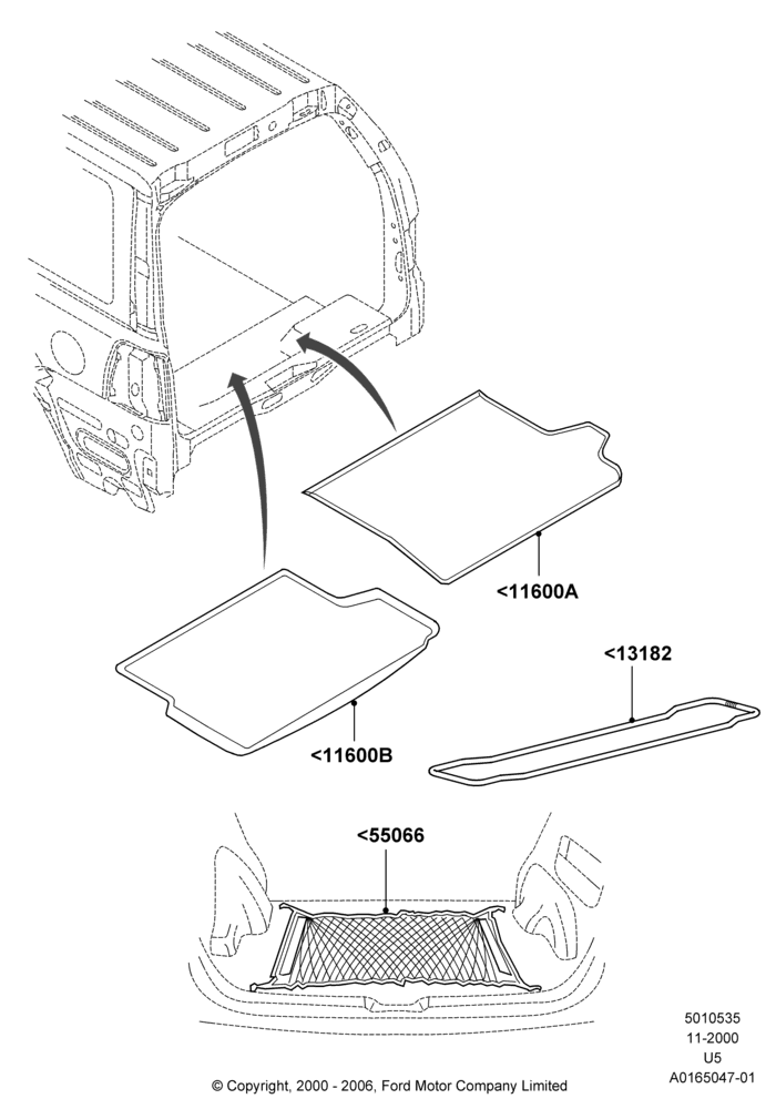 Схема Load Compartment Trim, Lincoln/Mercury Series, Accessories; 13.11.2000–19.07.2005