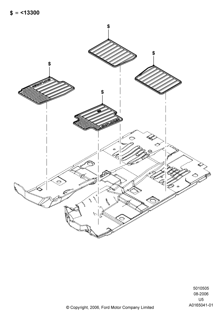Схема Отделка пола, Ford Series, Accessories; 07.08.2006–18.08.2010