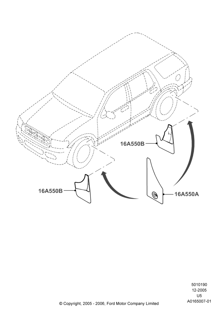 Схема Брызговики, Accessory Splash Guards; 19.07.2005–16.12.2010