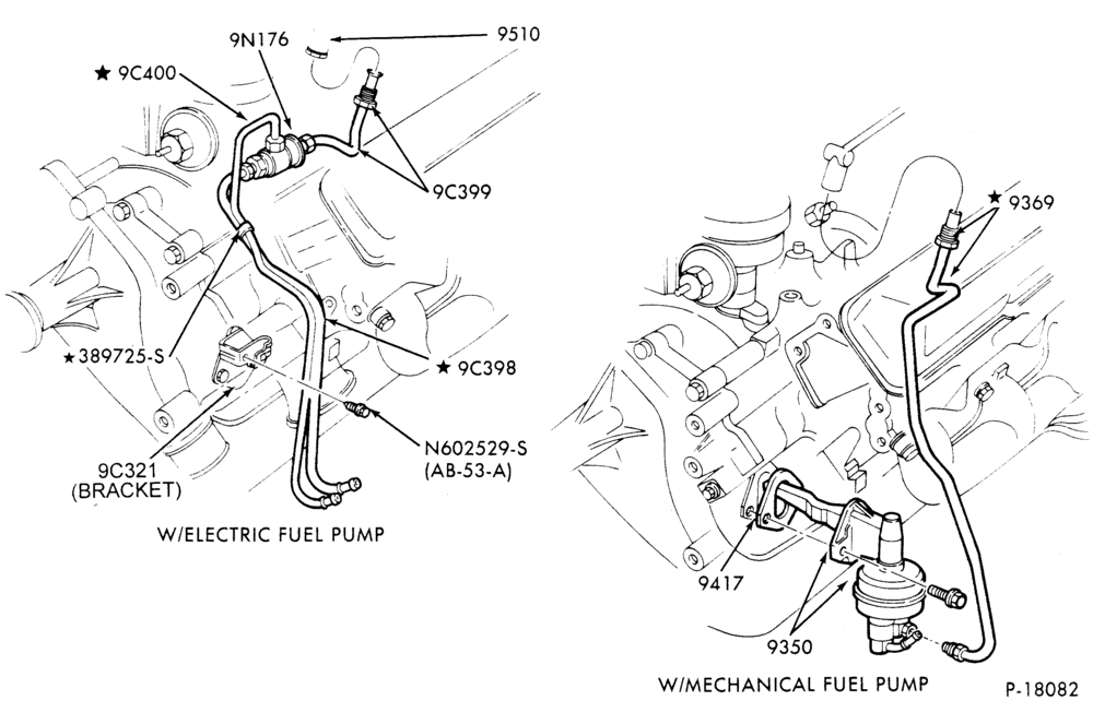 Схема 8 CYL. 7.5L (460 C.I.D.)-GAS-E-F250/350-carburetor