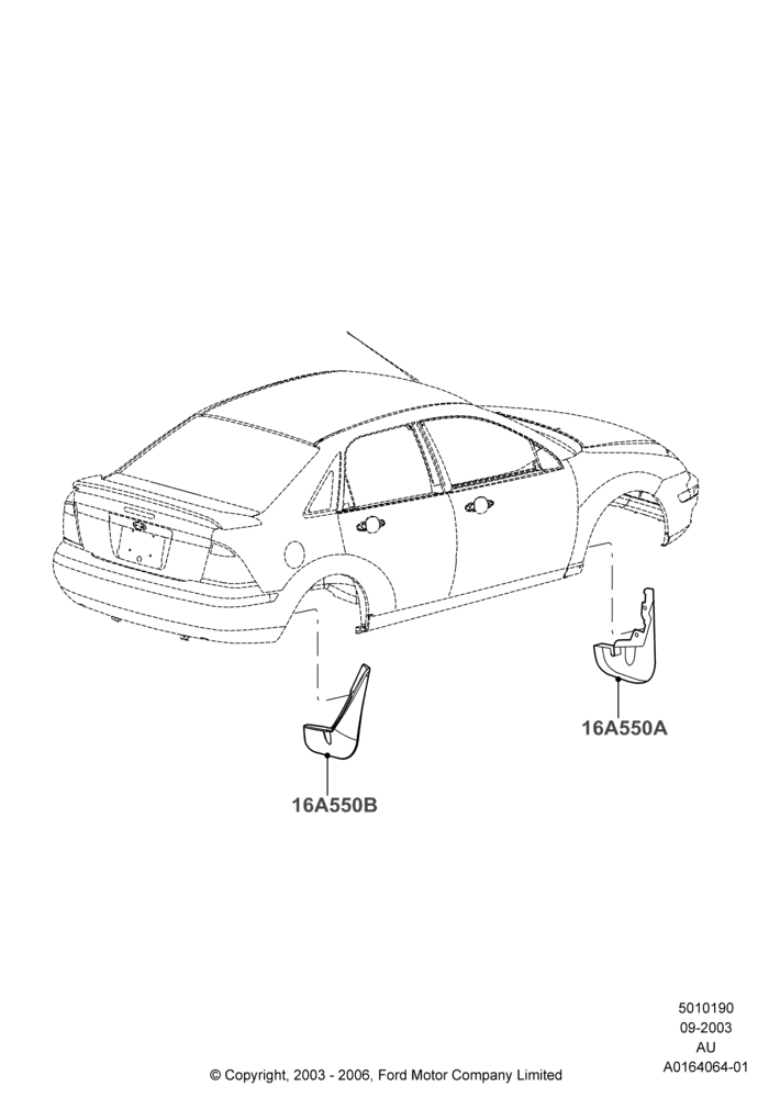 Схема Брызговики, 4 Door Sedan, Accessory; 04.09.2003–05.04.2004