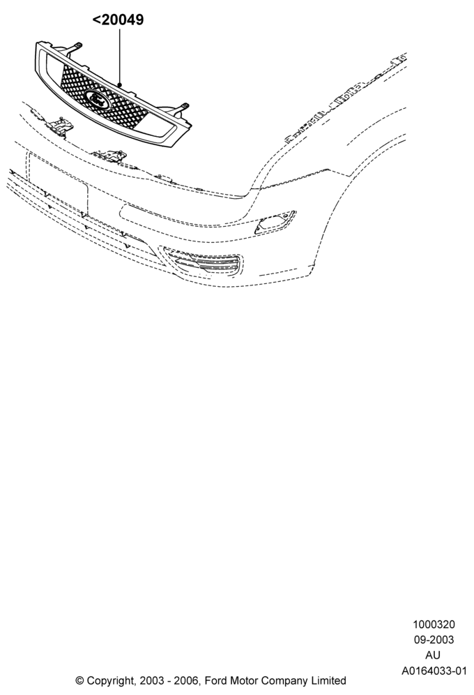 Схема Декор кузова — перед, Accessory, SVT Grille; 04.09.2003–18.07.2005