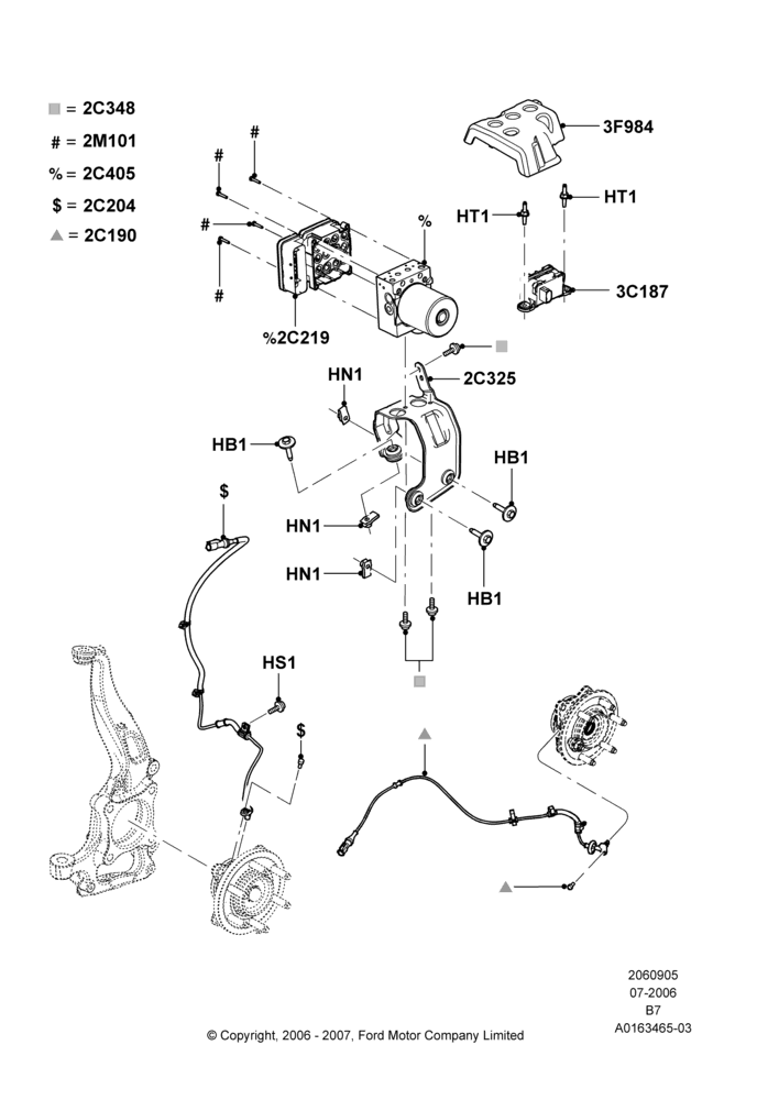 Схема Антиблокировочная система (ABS), With Roll Stability Control; 02.08.2006–15.09.2008