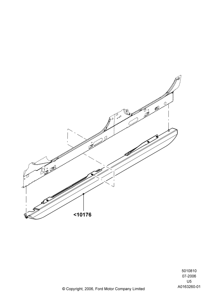 Схема Молдинги кузова, Accessory, Frame Rail Hider; 19.07.2005–16.12.2010