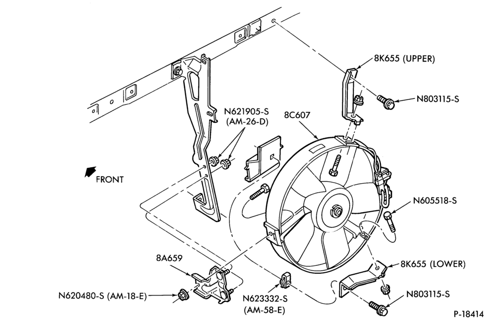 Схема Радиатор, GRILL AND COOLING-COOLING SYSTEM - Fan- Push