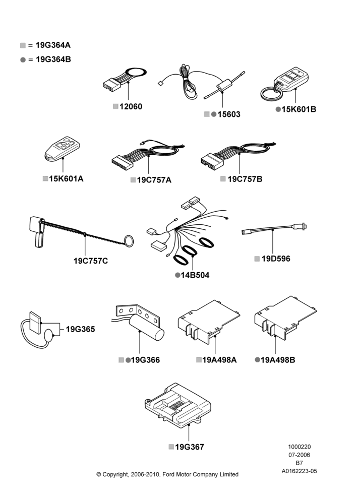 Схема Комплект дистанционного запуска, Accessory, One Way; 02.08.2006–30.03.2009