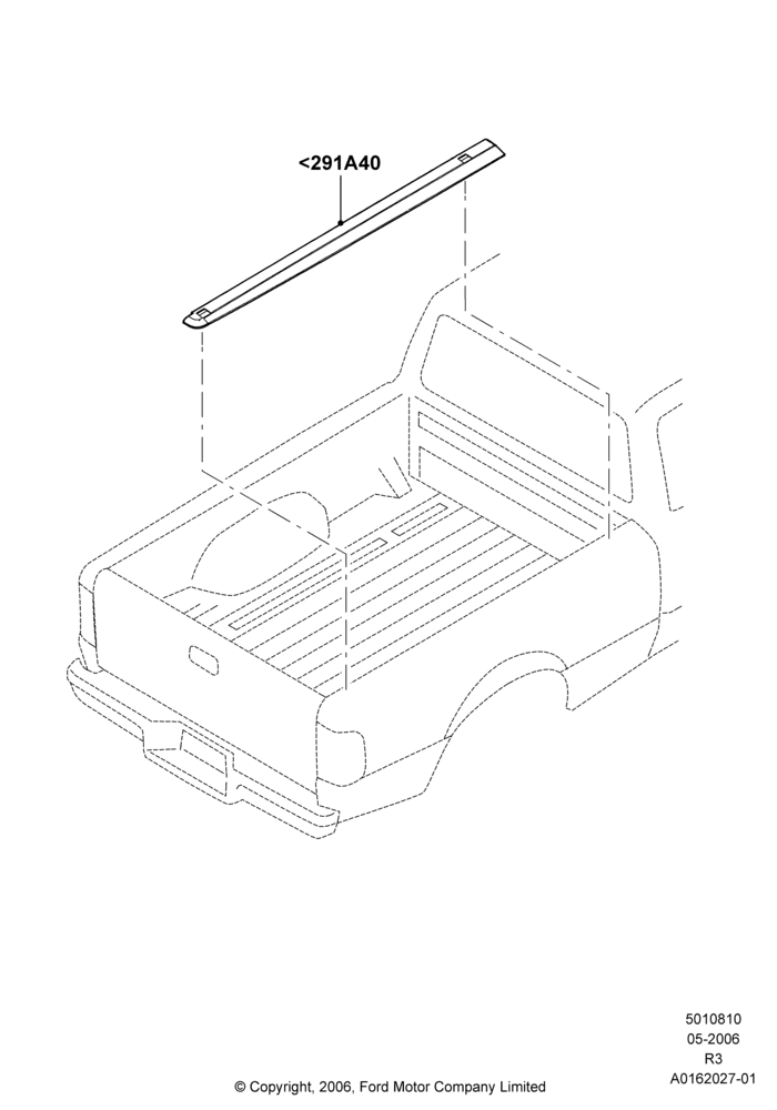 Схема Молдинги кузова, Accessories, Bed Rail Caps; 01.05.2006–16.12.2011