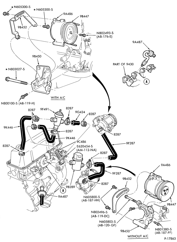 Схема 4 CYL. 2.3L (140 C.I.D.)-Thermactor emission (T/E)