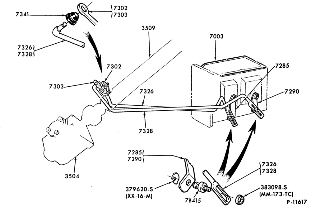 Схема GEARSHIFT MECHANISM-Gearshift - 3 speed M/T-E100/350