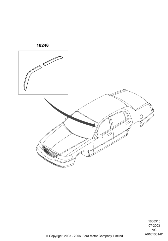 Схема Декор кузова — бок, Accessory, Side Window Deflectors; 14.07.2003–30.08.2011