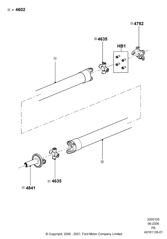 Схема Приводные валы заднего моста; 19.06.2006–26.09.2011