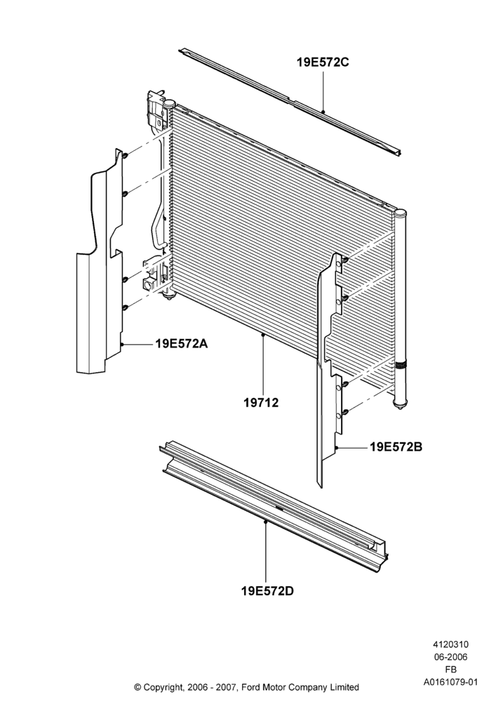 Схема Конденсатор и компрессор кондиционера, Condenser Assy; 19.06.2006–26.09.2011