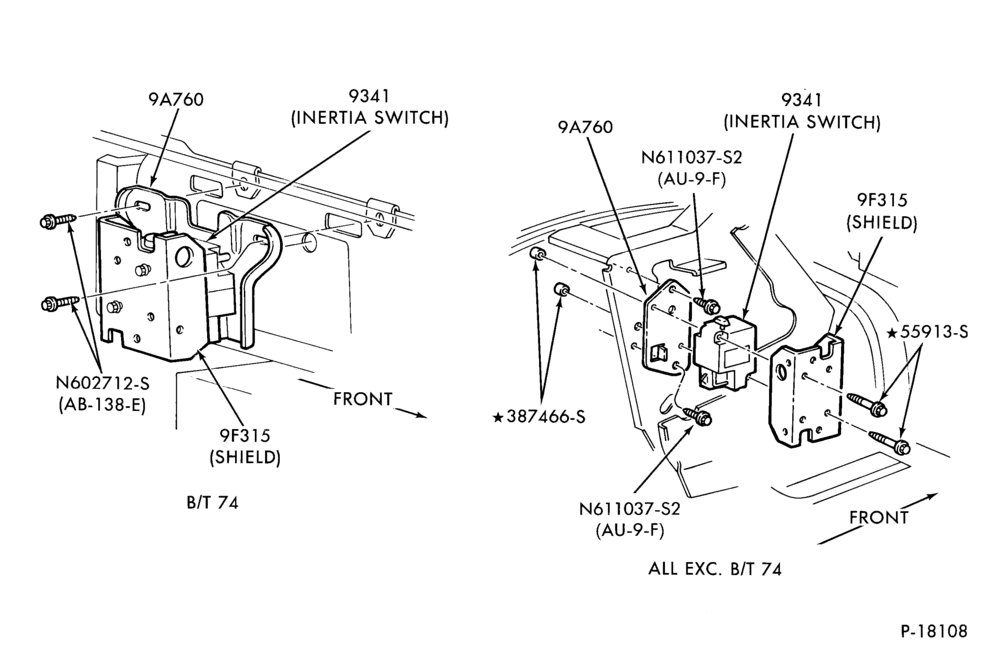 Схема 8 CYL. 5.0L (302 C.I.D.)-Fuel pump - inertia switch - w/E.F.I.