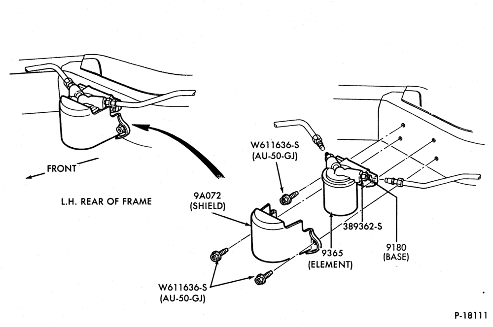 Схема 8 CYL. 5.8LW (351 C.I.D.) - W-Fuel filter-frame mtd. - w/C.F.I.