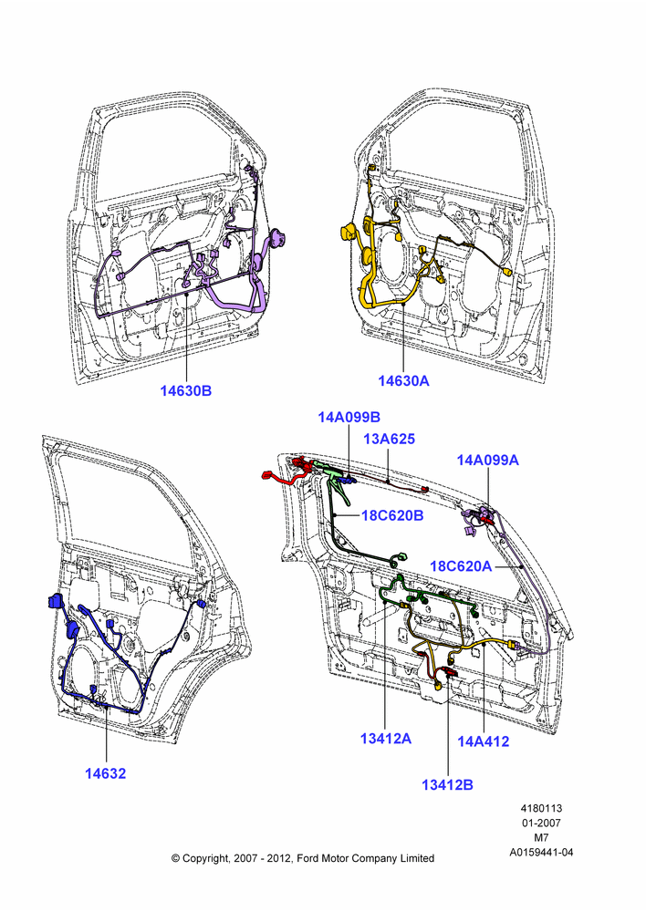 Схема Проводка дверей, Less Hybrid Version; 08.01.2007–29.04.2012
