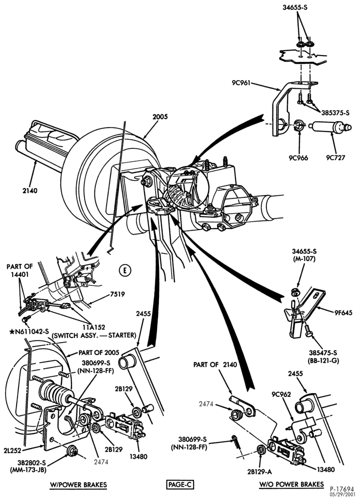 Схема BRAKES-Brake and clutch pedals  - (1983/86)- Page C-U150