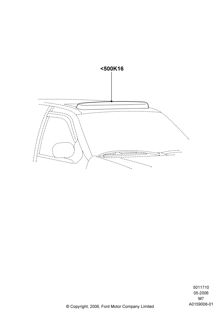 Схема Механизм люка и управление, (+) North American Markets, Accessory, Sliding Roof Deflector; 01.05.2006–29.04.2012