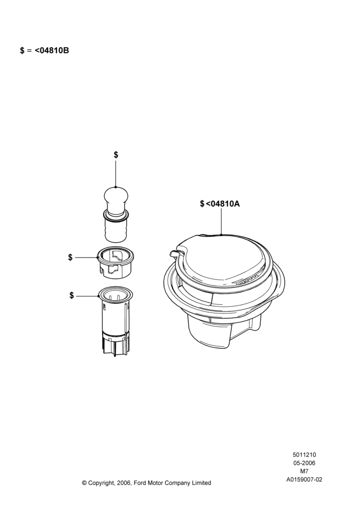 Схема Консоль напольная, Accessory Smokers Pack; 01.05.2006–08.01.2007