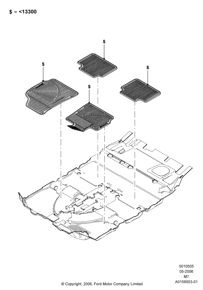 Схема Отделка пола, Ford Series, Accessory; 01.05.2006–26.07.2010
